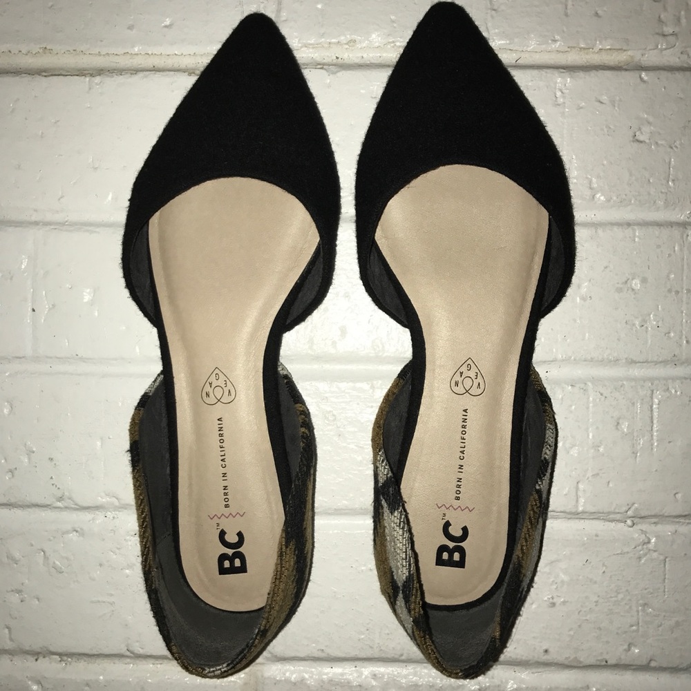 Black/print BC d'orsay flats